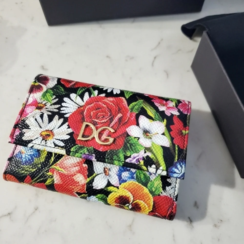 Dolce & Gabbana French Flap Floral Wallet - Picture 1 of 8